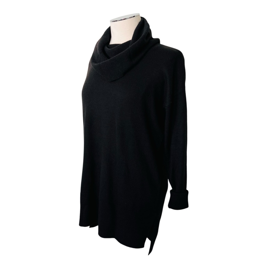 LOFT Black Cowlneck Tunic Sweater Long Sleeve Sz S